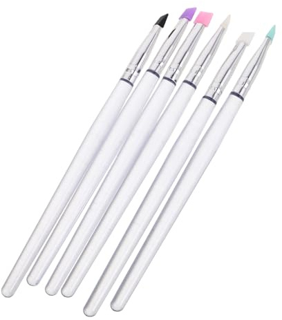 Hemobllo 6stücke Flache Wimpernbürste Aus Silikon Glitzer-lidschatten-applikator Flache Brauenbürste Augen-make-up Wimpernbürste Flacher Kopf Make-up-pinsel Silikon-concealer Für Make-up Au