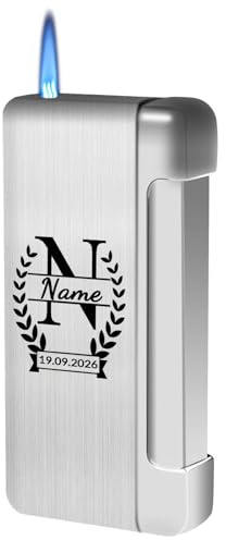 Loongway Personalisiert Feuerzeug mit Namen und Buchstaben - Nachfüllbar Sturmfeuerzeug - Geburtstagsgeschenk Mann Geschenke Personalisierte Geschenke