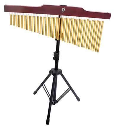 Wind Chime Percussion 36 Tone Bar Chimes Aluminum Alloy Wooden Chime Wind Percussion Musical Instrument with Tripod Stand Stick(Gold)