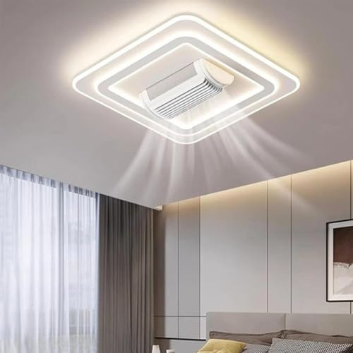 BAOJUHUIKANG Ventilatore da soffitto LED Invisibile Senza Pale con Telecomando, Lampada a Ventilatore Intelligente a lampadario, dimmerabile 3000K-6000K, per Hotel