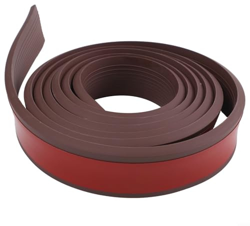 Türschwellenrampe 3 m plus grauer Streifen für Rollstuhl, Roller, Boden, Kinderwagen, rutschfeste Gummi-Sha-Rampe in schwarzem Übergangs-Reduzierstück (dunkelbraun)