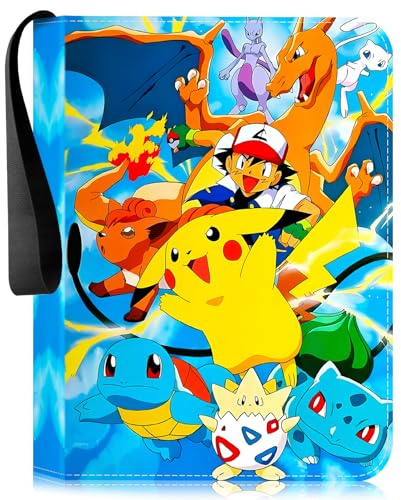Egmelos Sammelalbum für pokemon Karten Sammelalbum,50 Seiten 400 Karten Kapazität,pcs Sammelkarten Album,Geschenk für Kinder