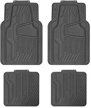 Goodyear GOD9017 1 Set di Tappetini in Gomma, 4 Pezzi Ritagliabili, Nero (America)