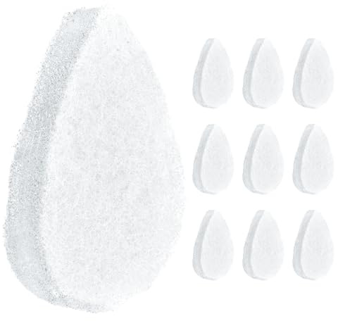 IMPRESA Facial Sponge - Daily Deep Cleansing Face Scrubber - Gentle Exfoliating Pads for Dead Skin Removal - Reusable Face Scrub Pads for Normal to Oily Skin - Pack of 10, White, Regular Puff Style