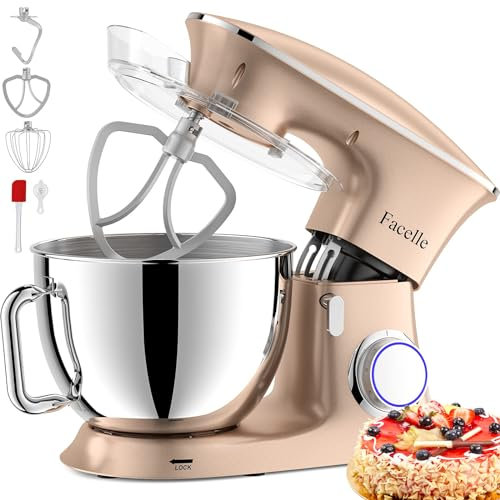 Batidora Amasadora 8.5L 2000W Amasadora de Pan Para Repostería, Facelle Robot de Cocina Amasador, Bajo Ruido, Potente y Profesional, 6 Velocidades con Pulso, Bol de Acero Inoxidable