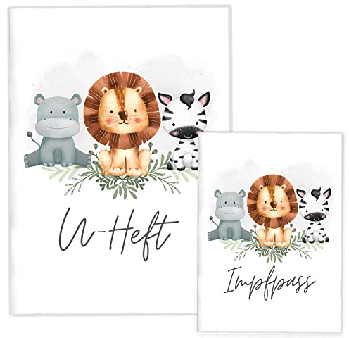 cozy racoon U-Heft- und Impfpasshülle ohne Personalisierung| 3- teiliges Set |Hochwertige Hülle für Untersuchungsheft und Impfpass Deines Kindes | Wilde Freunde