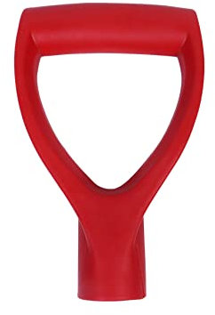 Qaziuy D-Shaped Spade Handle, Plastic Garden Shovel Handle Replacement, 34mm Inner Diameter, Red