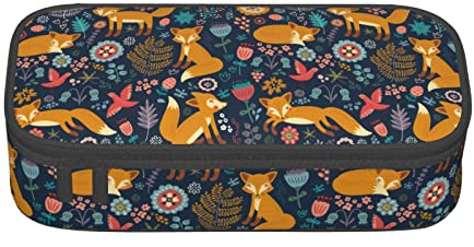 BAAROO Buntes Fuchs-Federmäppchen für Mädchen und Jungen, großes Fassungsvermögen, großes Federmäppchen, Schüler-Schreibwaren-Federtasche, Bleistift B, farbe, 5.0cm*10.5cm*20.5cm, federmäppchen