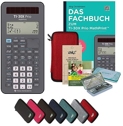 CALCUSO Streberpaket Rot mit Taschenrechner TI-30X Prio MathPrint