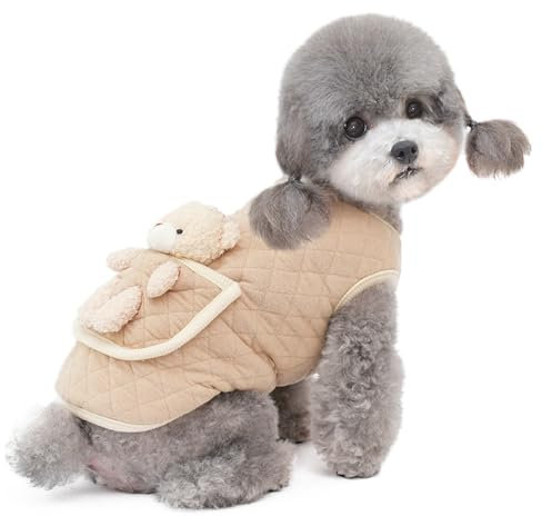 Hundepullover für kleine Hunde,Hund Wintermantel,hundejacken,Hundeweste für kleine Hunde und Katzen die ≤ 17.6lb wiegen Braun XXL