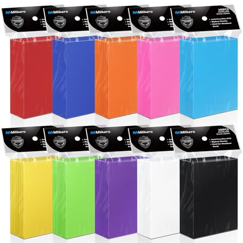 Mlikero 1000 Stück Kartenhüllen, 10 Farben Karten Hüllen Sleeves, Sammelkarten Hüllen Perfekte passend für MTG, Sammelkarten,Sportkarten, 66 x 91 mm