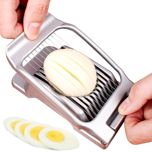 Dorblely - Cortador de huevos de acero inoxidable, corte de huevo profesional, cortador de huevo, hilo de corte de metal, para huevos, kiwi, fresas, alimentos blandos