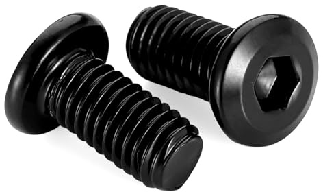M4 x 6mm Socket Cap Allen Bolts, Flat Round Head Socket Cap Screws, Furniture Screws, Carbon Steel, Full Thread, Black Oxide Finish, 50 PCS