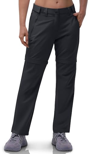 33 000 fot dam dragkedja off vandringsbyxor, ventilerande vandringsbyxor snabbtorkande stretch avtagbar dragkedja utomhus byxor sommar arbetsbyxor funktionella byxor, svart, 42W x 29L