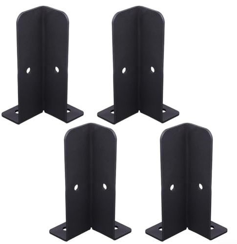 for FACULX 4x 4 Post Base, 4Pcs Stainless Steel Adjustable Post Anchor Bracket,Adjustable Post Base for Pavilion Deck Porch Handrail Railing Support