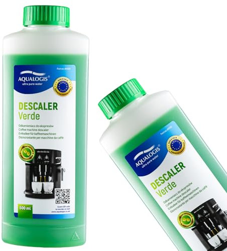 Aqualogis Decalcificante per macchine da caffè, rimozione di incrostazioni resistenti per espresso, facile manutenzione per prevenire blocchi, biodegradabile e inodore, 500 ml, confezione da 1