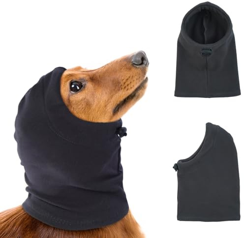 Katzinst Hunde-Schlauchschal für Den Hals, Ohrenschützer für Hunde, Angstlinderung und Beruhigung von Hundeohren, Haustier-Schlauchschal, Reduziert Lärm, Dog Scarf, Ohrenhaut Schützen,Grau,M