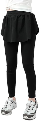 Hornice Girls Sport Leggings with Skirts Quick Dry Athletic Pants for Daily Wear/Ballet/Tennis/Golf/Dance, 4-12 Years Black