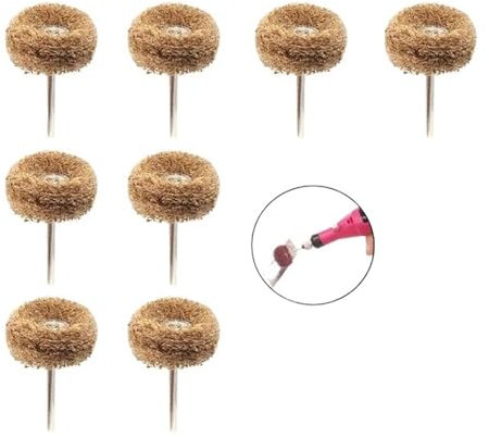 Brocas de Cepillo de Alambre, Mini broca, cepillo abrasivo de nailon, rueda de pulido de alambre, herramienta manual giratoria, juego de accesorios, cepillos de metal for eliminar óxido(Yellow,20pcs)
