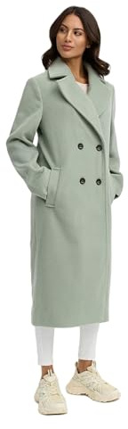 Navahoo Damen lange Übergangsjacke Mantel in Woll-Optik mit Reverskragen Sternlein 14 Smokey Mint Gr. 3XL