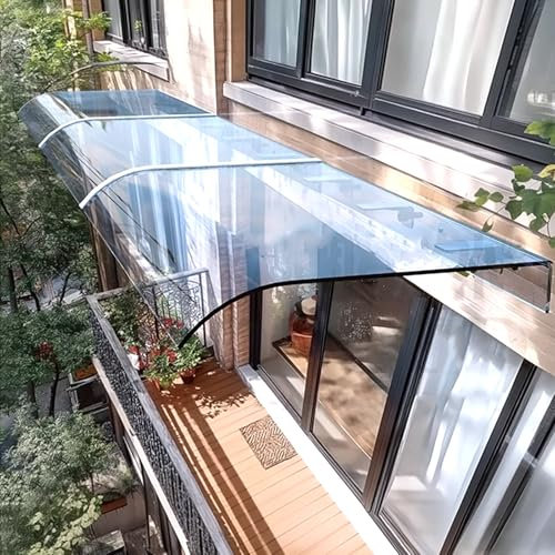 Outdoor Door Canopy,Clear Door Awning,Invisible Window Awning,Polycarbonate Roofing Canopies,Garden Canopy Rain Over Shelter,UV Rain Snow Protection Shelter,Multiple Size (50x190cm/20x75,Facade)