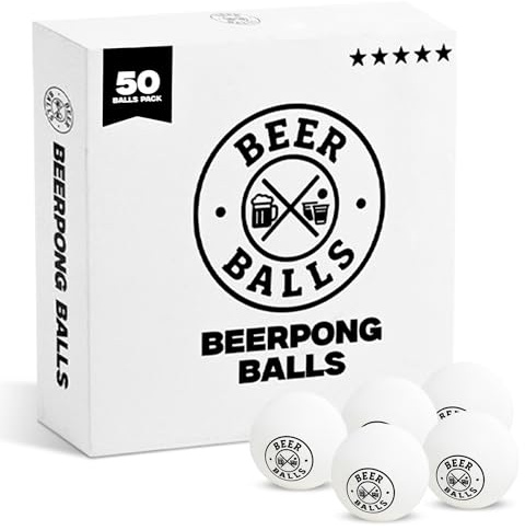 OVANA Beer Pong Bälle 40 mm in Wettkampfqualität - Tischtennisbälle für Bierpong (2,7g) Trinkspiele & Partyzubehör – Offizielle Größe, ideal für Feiern, Studentenpartys & Festivals (Weiß, 50 / Box)