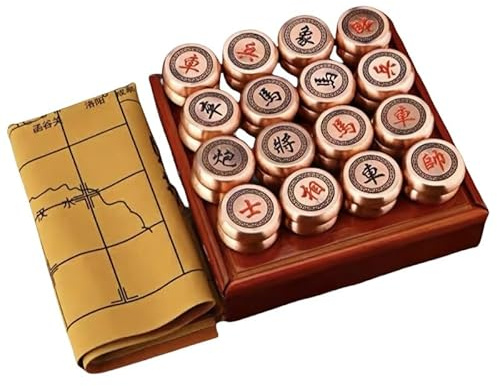 Scacchi cinesi (Xiangqi), Set da gioco tavolo in metallo viaggio for dama Xiangqi 象棋(Red Bronze)