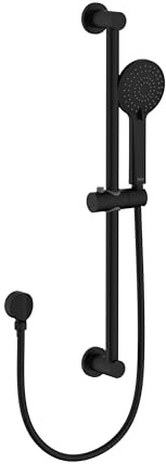 Bristan Kit de douche avec barre de douche ronde et prise murale, montage mural, finition noire