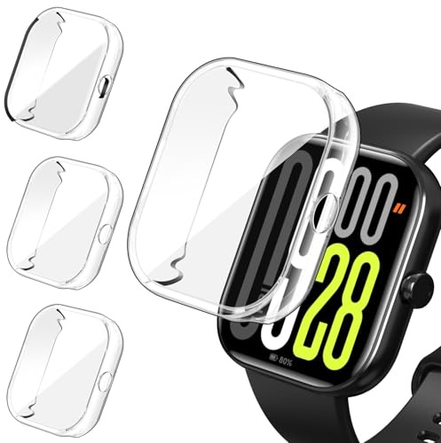 iVoler 3 Piezas Funda con Protector de Pantalla para Xiaomi Redmi Watch 5 / Redmi Watch 4, Protección Completa Carcasa Protectora Delgado Suave TPU Anti-Arañazos Case, Transparente