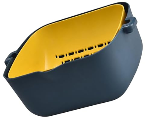 Mikinona Cestello Scolapasta Doppio Strato in Plastica Ecologica Colino per Frutta e Verdura Foro di Drenaggio Rapido Cestino per Lavaggio e Conservazione in Cucina Riutilizzabile
