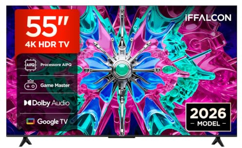 iFFALCON 55U65A – Smart TV 4K HDR Direct LED da 55, Google TV | Game Master, Motion Clarity, Dolby Audio, Apple AirPlay 2, Google Assistant, Compatible with Alexa