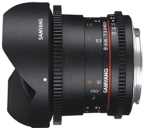 Samyang FISHEYE Objektiv 8mm T 3,8 für Video DSLR Canon
