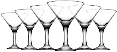 Pasabahce Bistro 6 Piece Martini Cocktail Drinking Glass Glasses Glassware Set