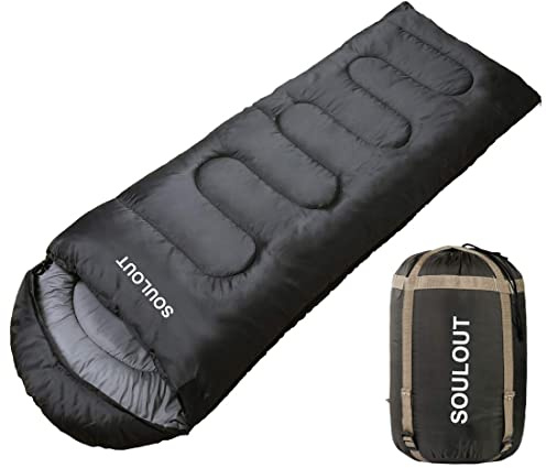 3-4 Season Sleeping Bag for Adults & Kids, Lightweight Warm Cold Weather Camping Bag with Waterproof Compression Sack – Portable for Hiking, Backpacking, Traveling & Outdoor Adventures (Dark Gray)