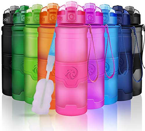 ZORRI Trinkflasche Sport 1L, 700ml, 500ml, 400ml BPA-Frei Wasserflasche Kohlensäure Geeignet Auslaufsicher, Eco Sportflasche Für Kinder Schule, Gym, Fitness, Fahrrad