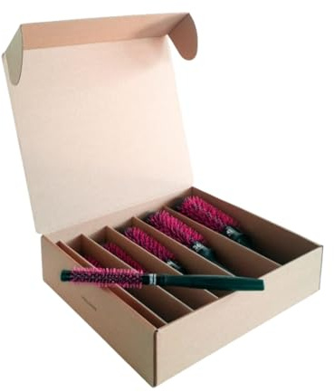 TEK Ceramik Oxy – Juego de 6 cepillos redondos (13/18/24/30/36/42 mm) – Barril de cerámica – Para todo tipo de cabello – Fabricado en Italia