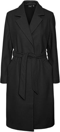 VERO MODA Vmfortuneaya Ss23 Cappotto Lungo Noos Giacca, Nero/Dettaglio: Solido, L, Nero/dettaglio: tinta unita., L