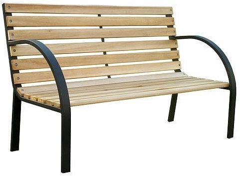 PROREGAL Gartenbank Sandra | 2-Sitzer | Holz | HxBxT 75x125x55cm | Schwarz-Braun | Parkbank Sitzbank Außenbereich Garten Balkon Terrasse