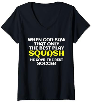 Damen Squash Trainer Lustiger Squash Spruch Squash Spieler T-Shirt mit V-Ausschnitt