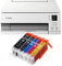 IC-Office TS6351a Farbtintenstrahl-Multifunktionsgerät All-in-One 3-in-1 (Drucker, Scanner, Kopierer, USB, WLAN, Apple AirPrint) Weiß + 5 XXL Tintenpatronen