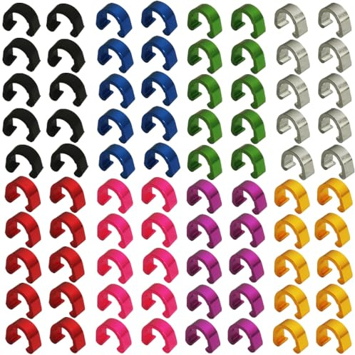 Yuauy 10 Stück in je 8 Farben C-Clips Klemmen Metall U-Clips Schnalle Bremskabel Umwerfer Schaltzug Kabelführung Schaltkabel Gehäuse Schlauch Aluminiumlegierung MTB BMX Mountainbike Fahrräder