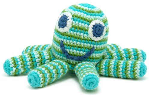PEBBLE Green Octopus Rattle, 1 EA