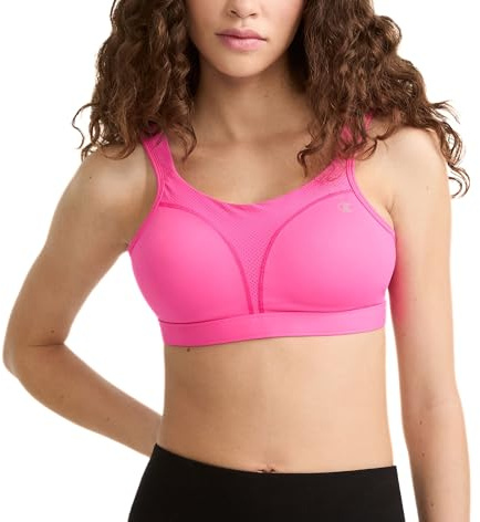 Champion Women's Spot Comfort Full Support Sports Bra, Pinksicle, 34DD