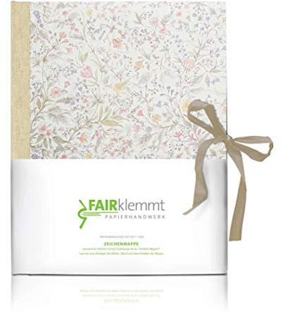 FAIRklemmt Zeichenmappe Primavera Naturleinen, A3