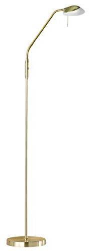 Fischer & Honsel Stehleuchte Pool TW 1x LED 5,0 Watt, matt, messingfarben, 3 Stufen CCT, stufenlos dimmbar, Flexarm, 40076, 23 x 23 x 160 cm (LxBxH), 530 lm, 2700 K / 3350 K / 4000 K