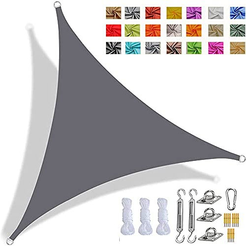 Tenda Parasole Vela Ombreggiante Triangolare, Tendalino Impermeabile Resistente Ai Raggi UV, Robusto Tessuto in Tessuto Oxford, con Kit di Fissaggio E Corda (2x2x2m,Marrone)