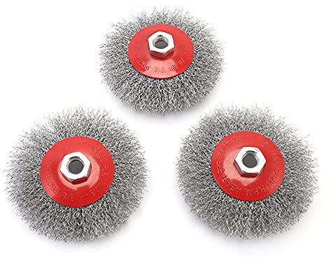 CENPEK Lot de 3 brosses métalliques M14 avec nœud torsadé en acier pour meuleuse d'angle