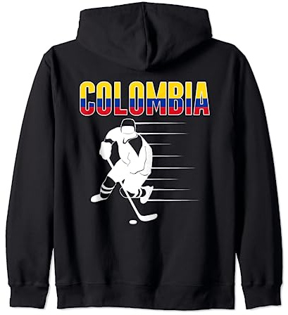 Colombia Ice Hockey Lovers Jersey Colombian Hockey Team Fans Zip Hoodie