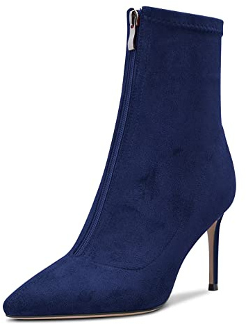 Castamere Donna Spillo Alto High Tacco Heel Chiusa a Punta Stivaletti 8.5 CM Heels Slip-on Cerniera Classico Cute Scarpe Blu C 39 EU
