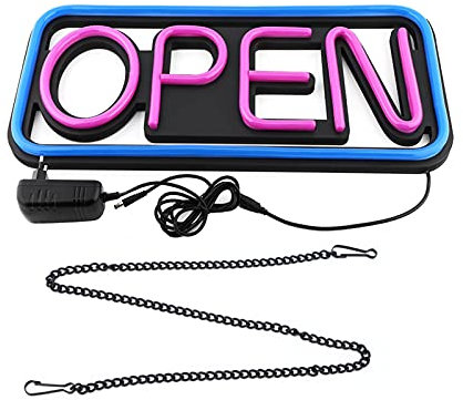 Ejoyous LED Open Leuchtreklamen, 50x25cm Open Neonlampe LED Open Sign Board LED Open Schild Hängendes Neon-Nachtlicht für dekorative Party Hotel Shop Café Restaurant Spielzimmer Zeichen